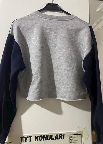 Gri Baskılı Uzun Kollu Sweatshirt - Görsel 4