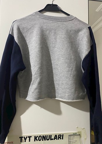 Gri Baskılı Uzun Kollu Sweatshirt - Görsel 3