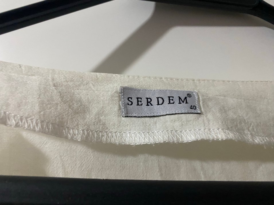 Nakışlı V Yakalı Beyaz Bohem Kadın Bluz - Görsel 4