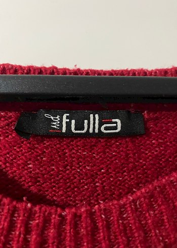 Kırmızı Örgü Yün Kadın Kazak - Görsel 3