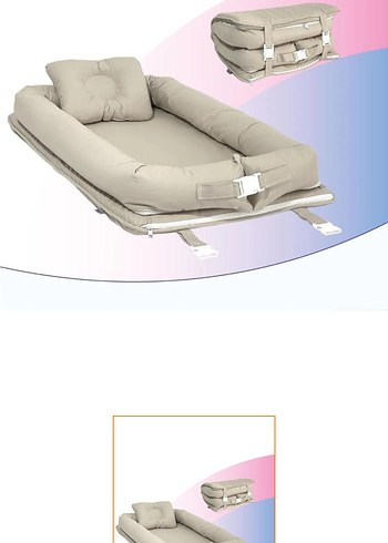 Bej Katlanabilir Bebek Yatağı