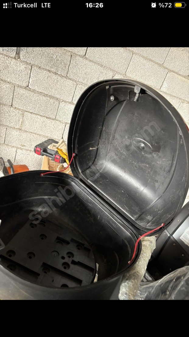 Gri Zincir Detaylı Biker Motosiklet çantası - Görsel 2