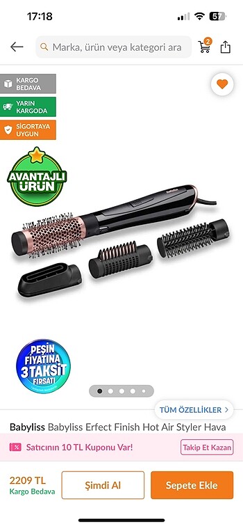 Babyliss saç şekillendirici