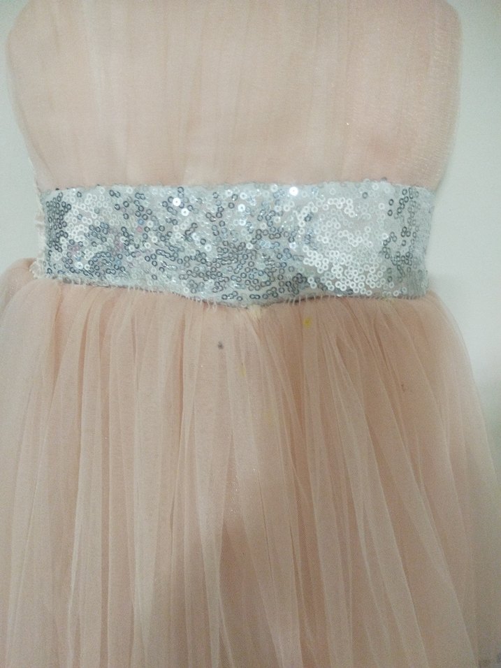 Pudra Renkli Pilili Kız Çocuk Elbisesi - Görsel 5