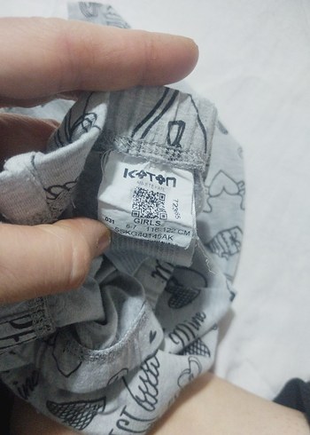 Kız Çocuk Gri Baskılı Tayt - Görsel 3