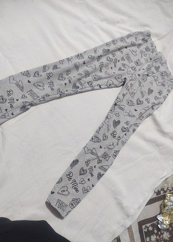 Kız Çocuk Gri Baskılı Tayt - Görsel 2