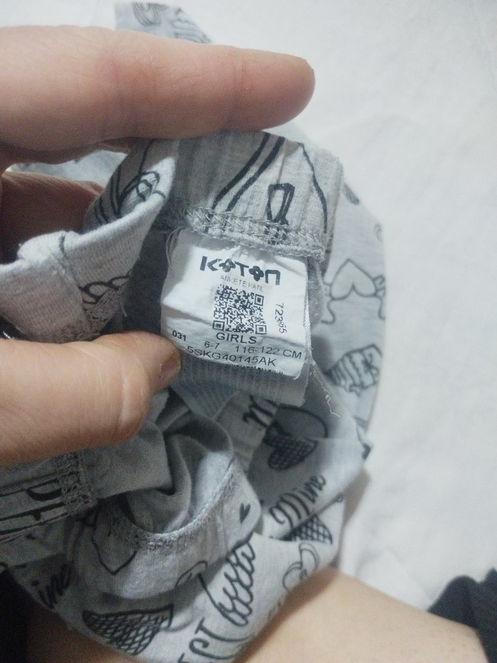 Kız Çocuk Gri Baskılı Tayt - Görsel 3