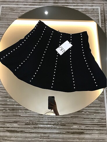 Zara zımbalı mini etek
