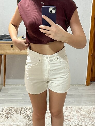 H&M Beyaz jean şort Hm marka