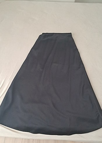 Siyah Midi saten Kadın Etek - Görsel 2