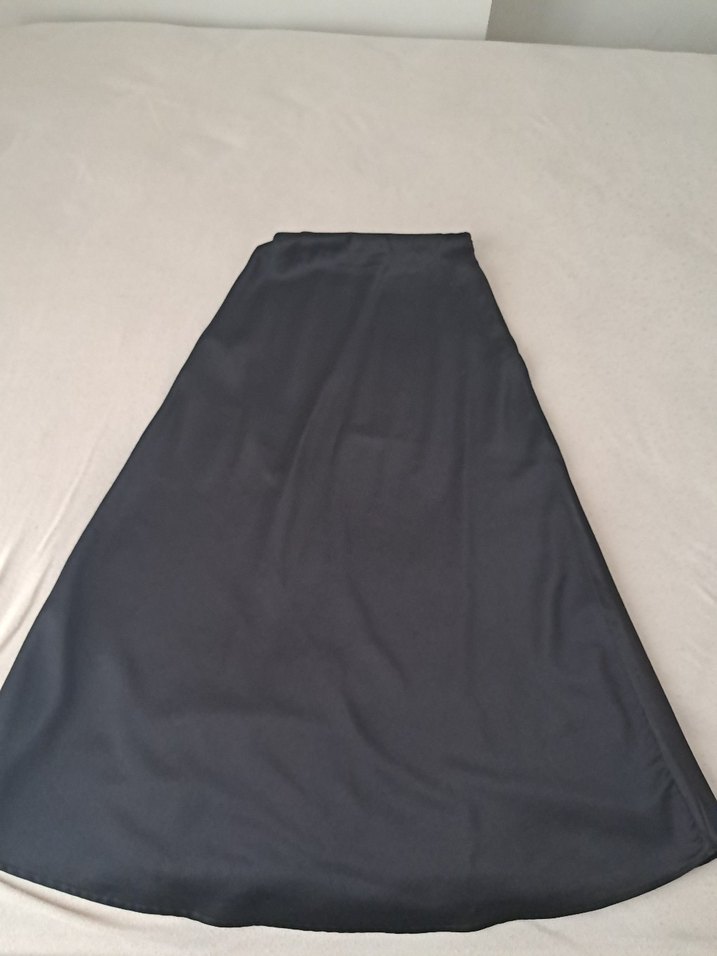 Siyah Midi saten Kadın Etek - Görsel 3