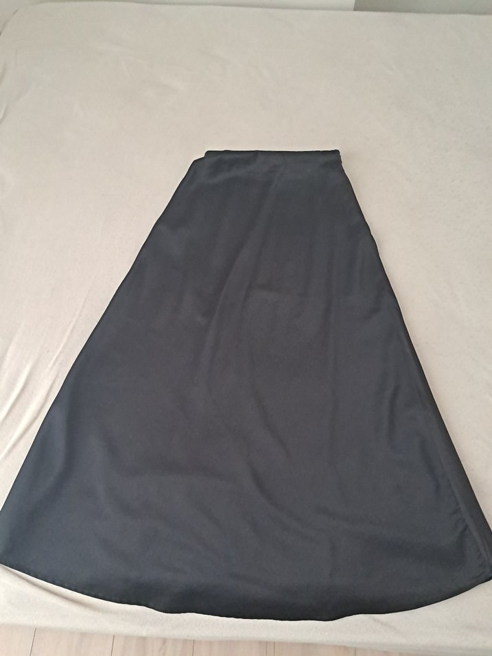 Siyah Midi saten Kadın Etek - Görsel 2