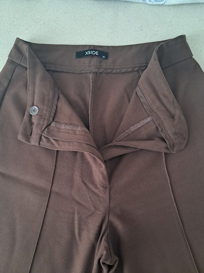 Kahverengi Kadın Kumaş Pantolon - Görsel 2