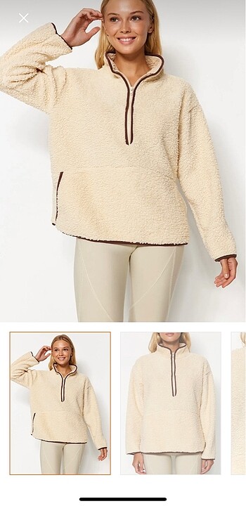 Peluş örme sweatshirt