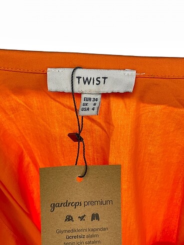 36 Beden turuncu Renk Twist Gömlek %70 İndirimli.