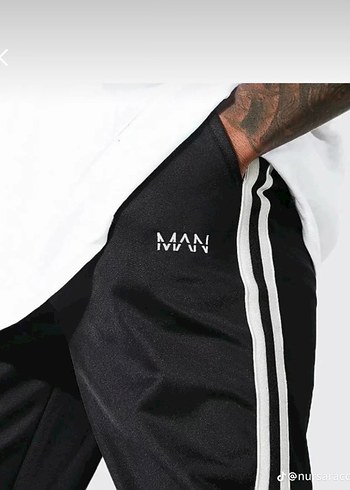 JohooMAN Siyah Çizgili Erkek Eşofman Altı - Görsel 2