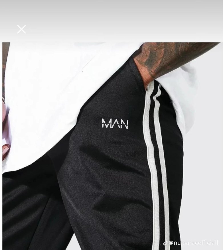 JohooMAN Siyah Çizgili Erkek Eşofman Altı - Görsel 2