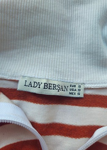 s Beden kahverengi Renk Kahverengi Çizgili Fermuarlı Sweatshirt
