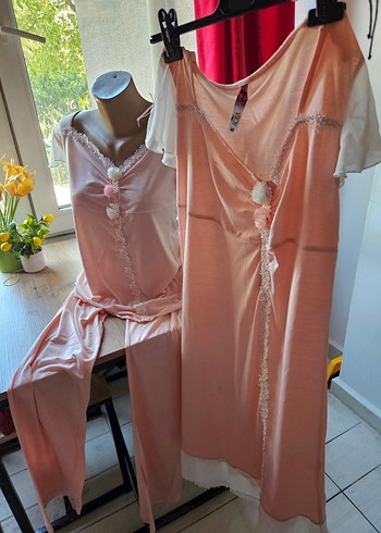Aqua 3'lü pijama sabahlık takım