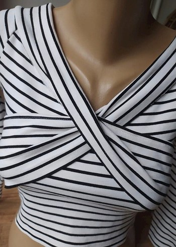 Trendyol çizgili crop - Görsel 7
