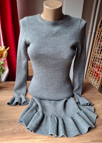 Vanilin triko elbise - Görsel 7