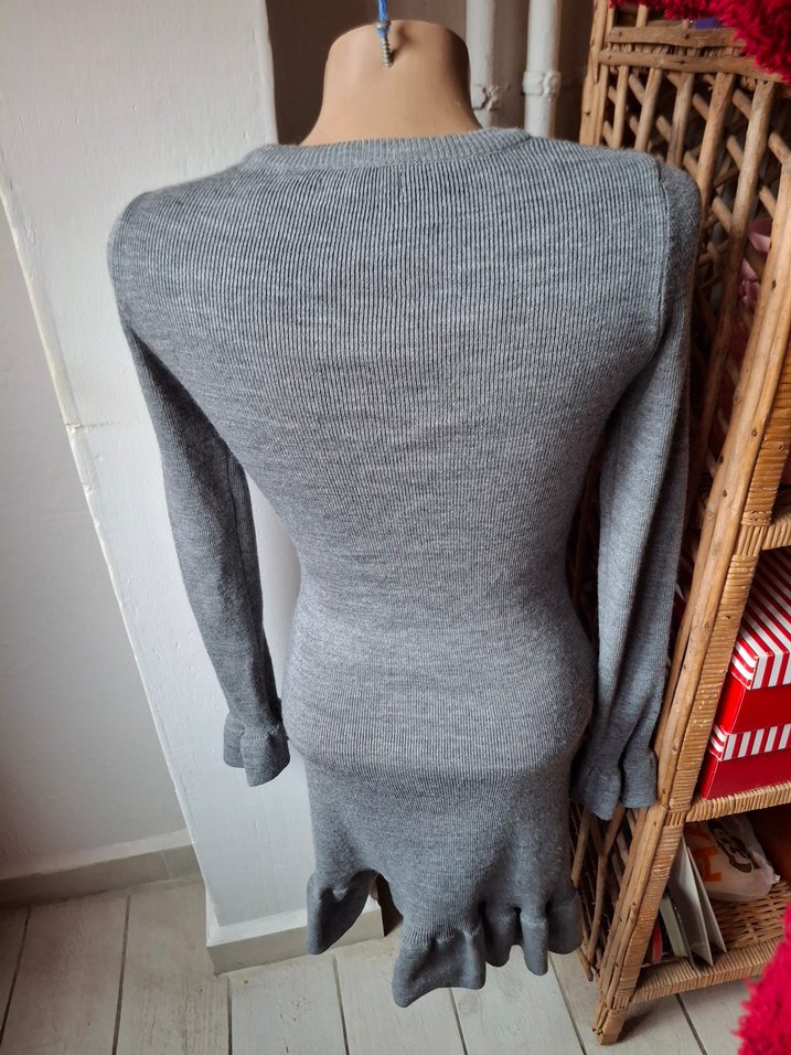 Vanilin triko elbise - Görsel 5