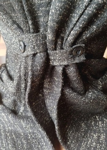 Simli kuşaklı triko hırka - Görsel 4