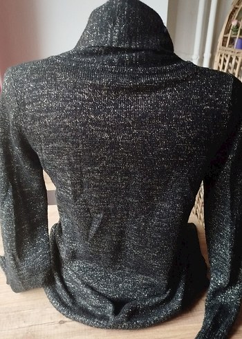 Simli kuşaklı triko hırka - Görsel 3