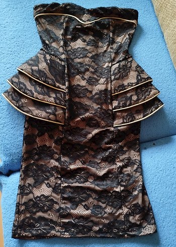 Kikiriki Dantel Straplez Elbise - Görsel 2