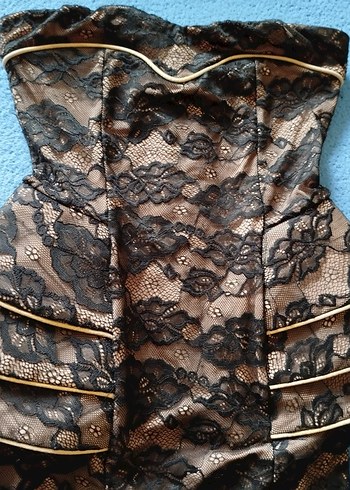 Kikiriki Dantel Straplez Elbise - Görsel 6