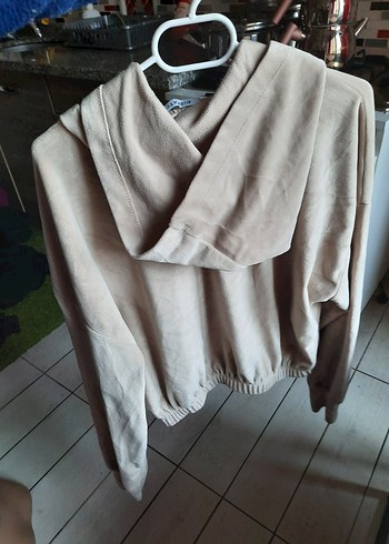 Bej kadife crop - Görsel 2