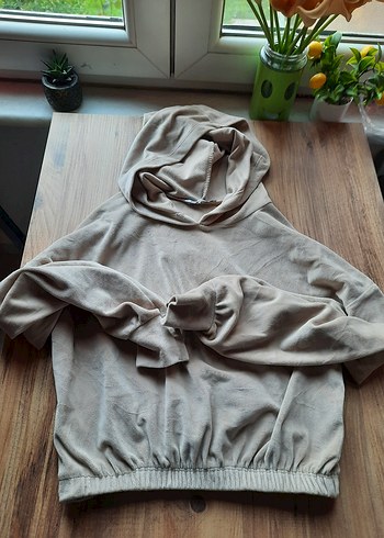 Bej kadife crop - Görsel 7