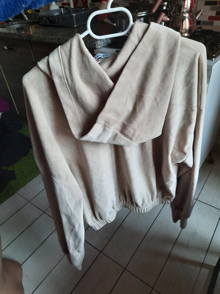 Bej kadife crop - Görsel 2