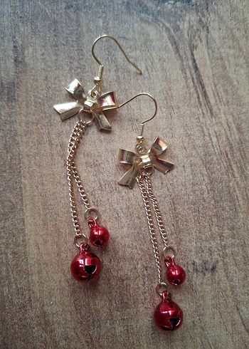 Kurdela detaylı yeşil kırmızı küpe - Görsel 9