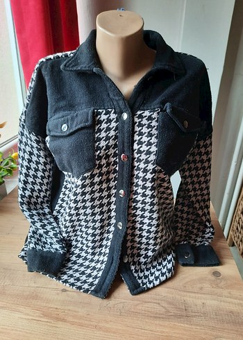 Siyah beyaz kalın vintage gömlek - Görsel 9