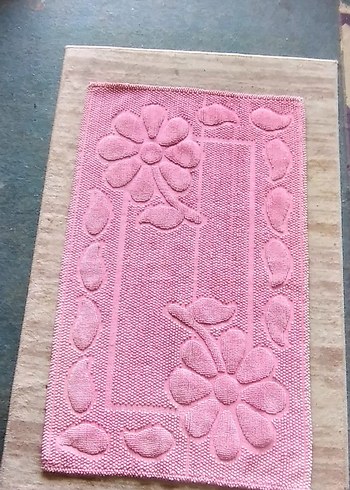Beden pembe Renk Pembe Çiçek Desenli paspas