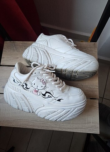 Bershka hello kity yüksek taban sneakers - Görsel 9