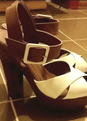 Bambi Beyaz Platform Topuklu Ayakkabı - Görsel 3