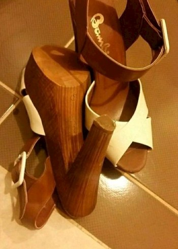 Bambi Beyaz Platform Topuklu Ayakkabı - Görsel 7