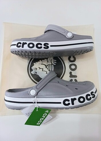 37 Beden gri Renk Crocs bayaband Terlik Sandalet Yeni Sezon ithal 1.kalite crocs 