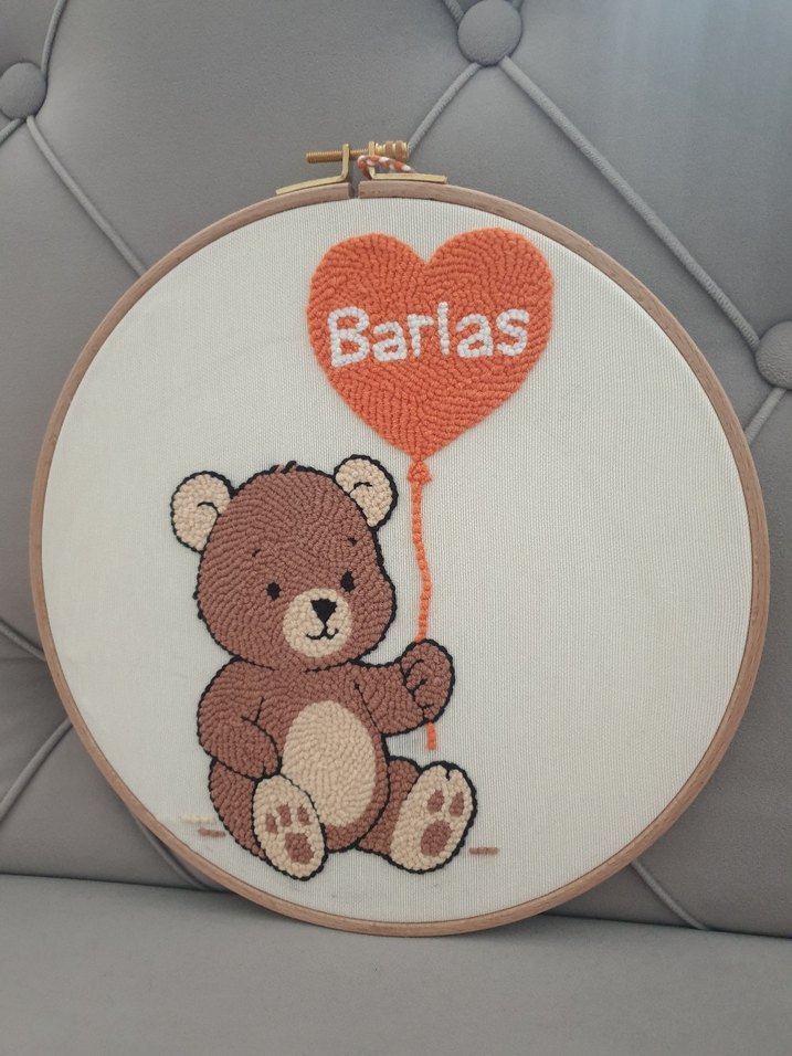 Punch işlemeli isimli bebek pano - Görsel 2