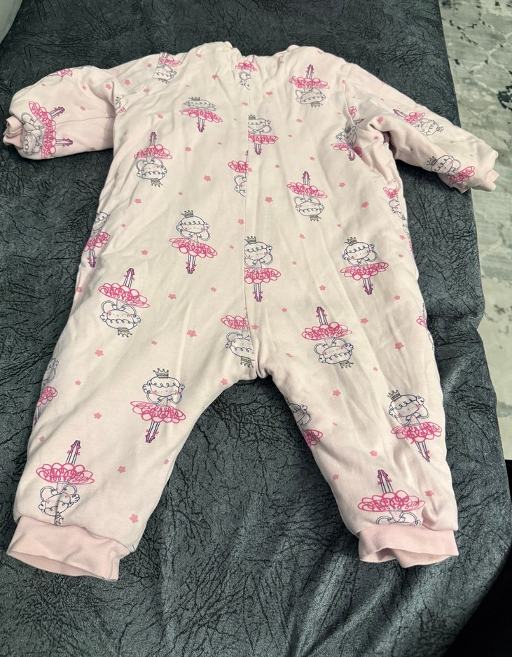 Kız Çocuk Pembe Fermuarlı Polar Uyku Tulumu - Görsel 2