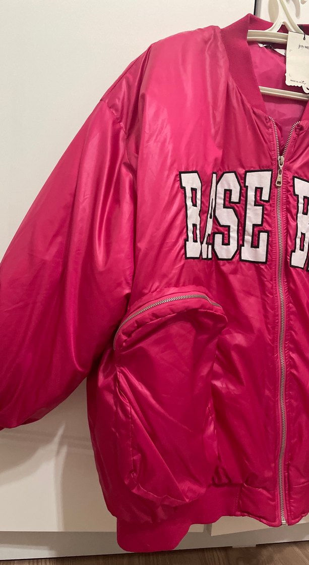 Pembe Fermuarlı Kadın Spor Ceket - Görsel 3