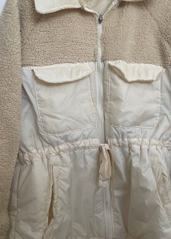 Kürklü Kısa Bej Kadın Ceket - Görsel 5