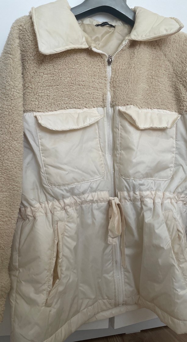 Kürklü Kısa Bej Kadın Ceket - Görsel 5