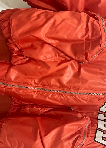 Turuncu Uzun Kollu Spor Kadın Mont - Görsel 3