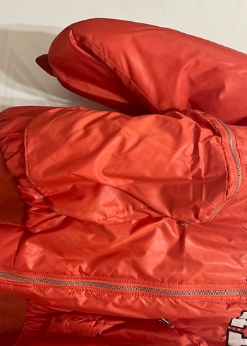 Turuncu Uzun Kollu Spor Kadın Mont - Görsel 4