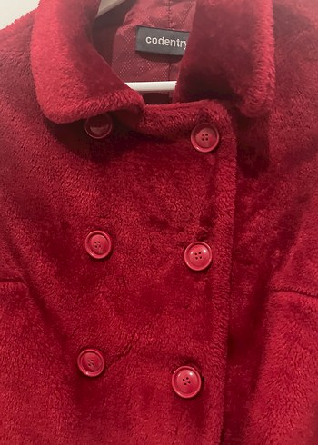 Bordo Düğmeli Midi Kadın Kaban - Görsel 5