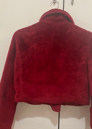 Bordo Düğmeli Midi Kadın Kaban - Görsel 7