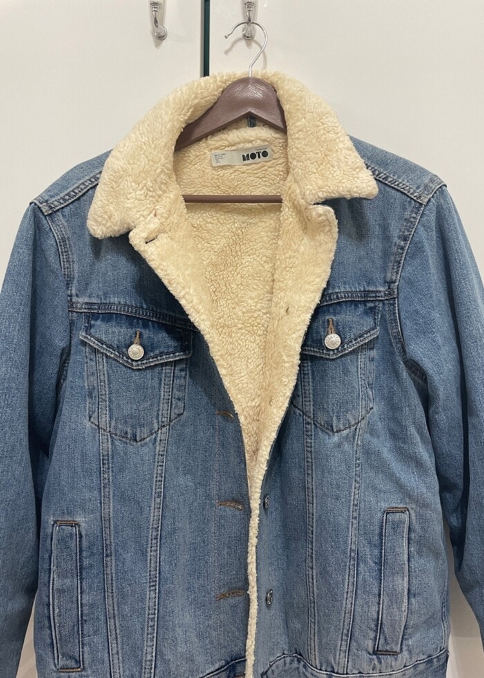 Kürklü kot ceket - Görsel 2